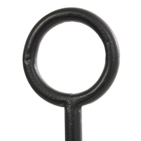 Black & White Metal Abstract Circular Ring Candle Holder with Wooden Cone Bases Set